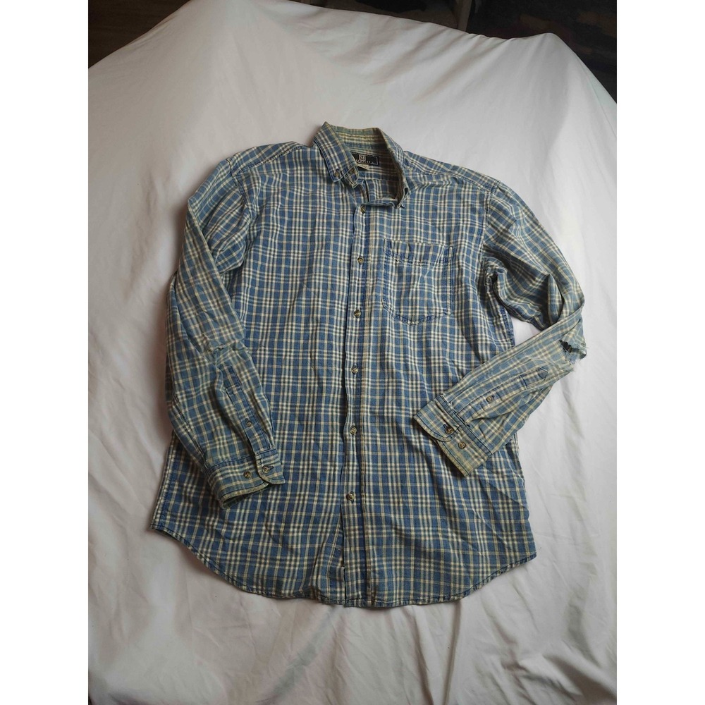 Vintage 80s 90s Maurices Button‎ Down Shirt Mens Medium Plaid Academia Cabincore